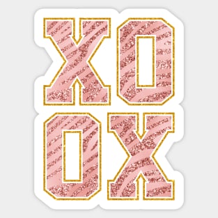 XOXO varsity letters pink glitter tiger print Sticker